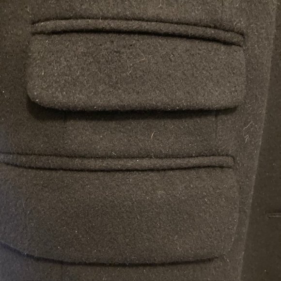 J Crew Women's Black singlebreasted pea coat size 12 EXCELLENT - Picture 4 of 9